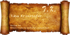 Tuba Krisztofer névjegykártya